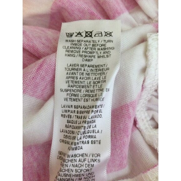 Asos Women's Stripe Ruffled Neckline Off Shoulder Mini Dress Pink White Us 12 - Picture 6 of 6